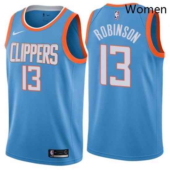 Womens Nike Los Angeles Clippers 13 Jerome Robinson Swingman Blue NBA Jersey City Edition
